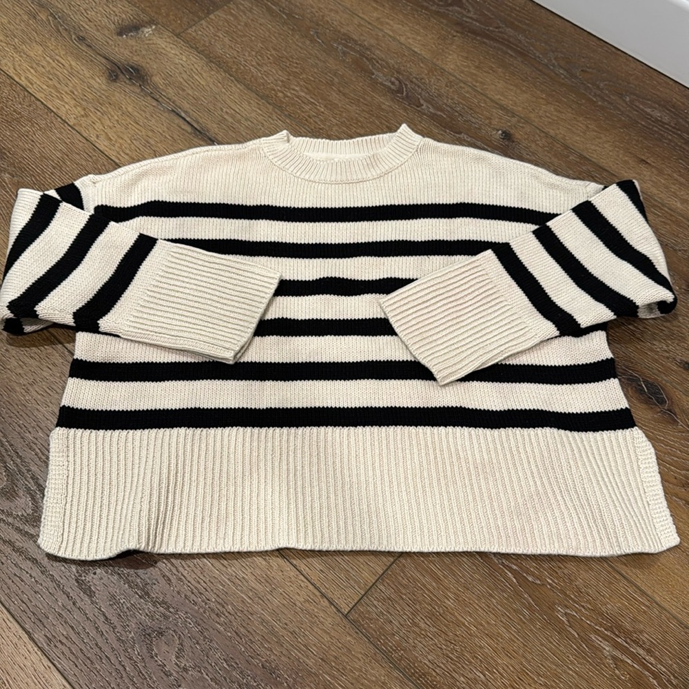Gap Kids Striped Sweater Black and Cream